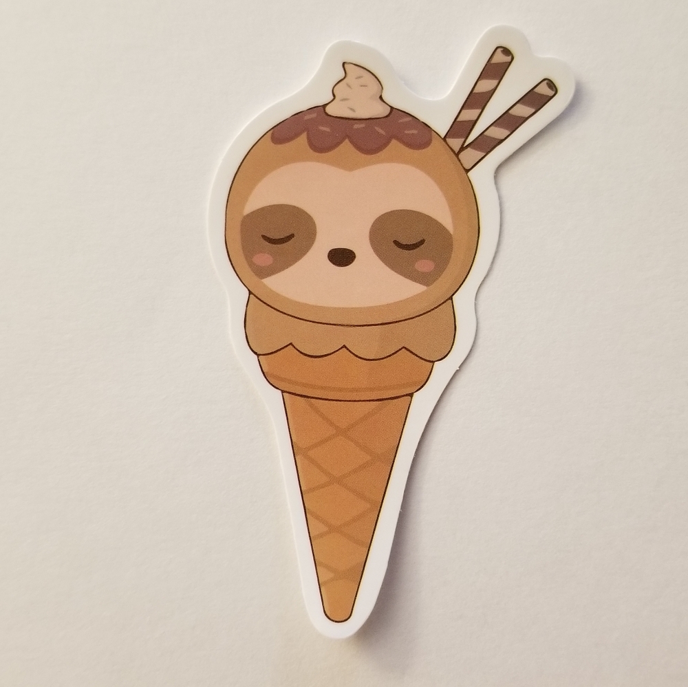 10/$10 Sloth Ice Cream Cone Sticker